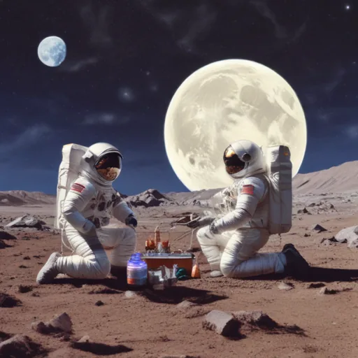 AI generated astronauts on the moon