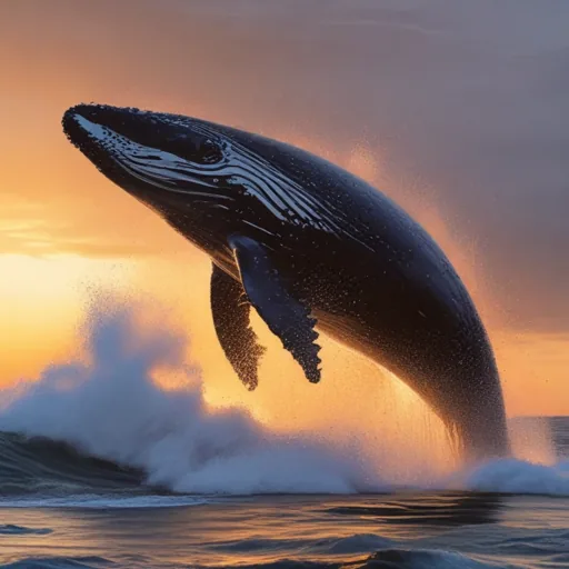 AI generated breaching whale