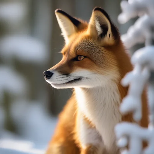 AI generated red fox in snow