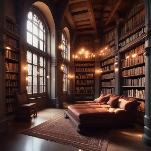 AI generated medieval library