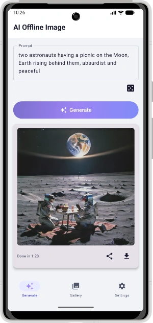 AI Offline Image — prompt screen